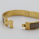 HERMES エルメス エナメルブレスレット クリックH ブレスレット バングル ゴールドカラー×ベージュ アクセサリー レディース ok1764