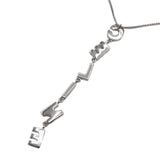 H20969 CELINE セリーヌ ネックレス ロゴ ラインストーン シルバーカラー 約7g アクセサリー H20969