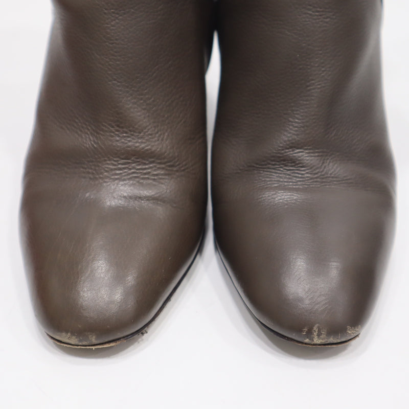 Salvatore Ferragamo フェラガモ ブーツ ショートブーツ FE05335 カーキ系 6 1/2サイズ レディース 箱有 21k352-4