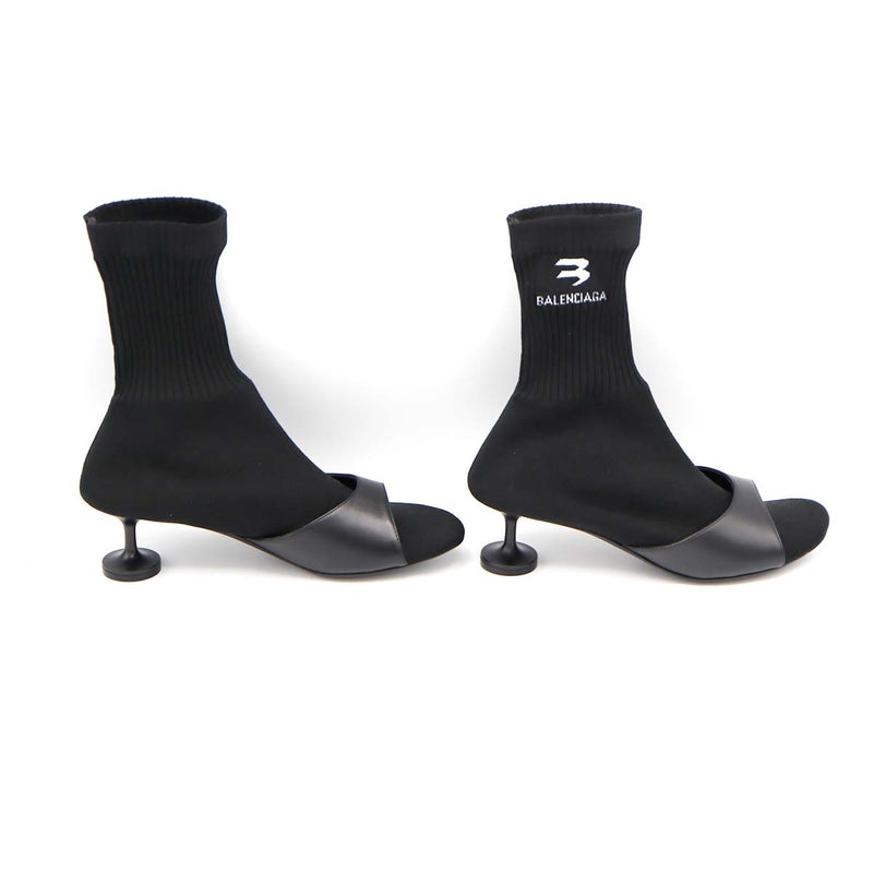 未使用品 BALENCIAGA バレンシアガ Sock booties ソックスニットミュール 722298W2LM11090 ブラック サイズ36 24㎝ 25k377-3