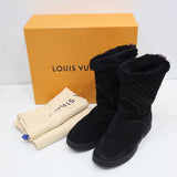 LOUIS VUITTON ルイヴィトン LV MA0157 ムートンブーツ モノグラム 靴 サイズ37 1/2 ブラック 箱 H14864
