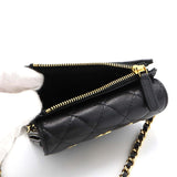 CHANEL シャネル ミニ チェーンウォレット マトラッセ ココマーク 星 キャビアスキン ブラック 箱あり 24k515-5