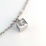 Christian Dior ディオール ブレスレット キューブ 4チャーム 約5.9g シルバーカラー アクセサリー 袋 M1509-3