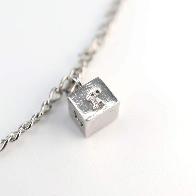 Christian Dior ディオール ブレスレット キューブ 4チャーム 約5.9g シルバーカラー アクセサリー 袋 M1509-3