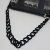 CHANEL シャネル ウィンドウライン PVC ショルダーバッグ ハンドバック エナメル ブラック 鞄 レディース H2190