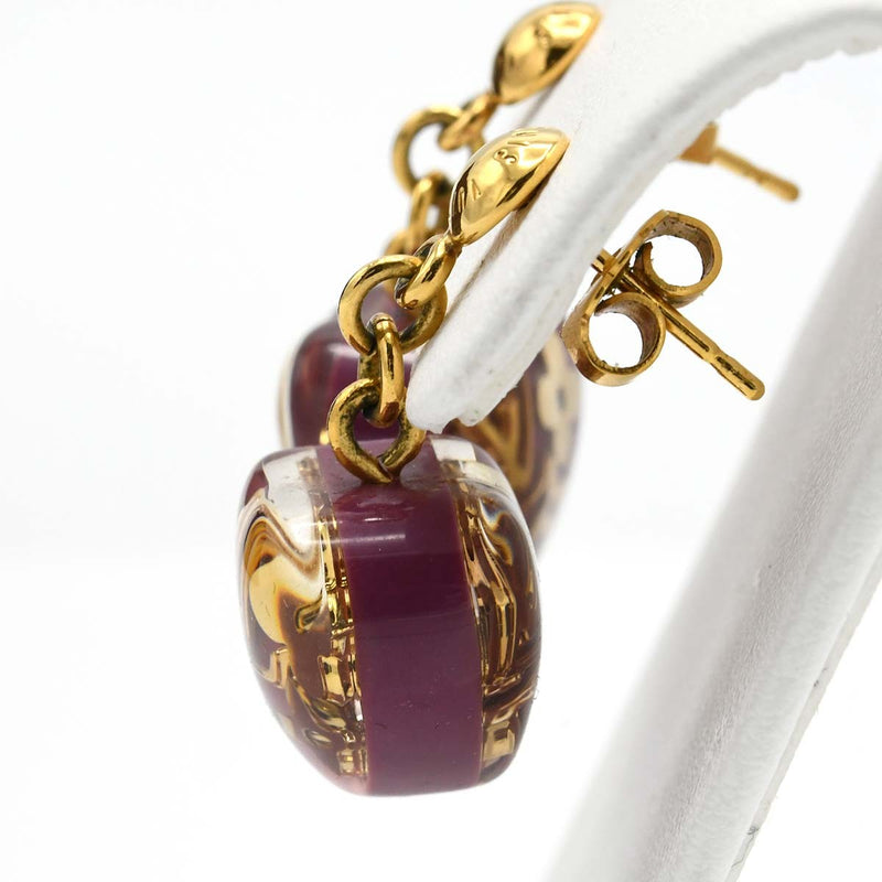 LOUIS VUITTON ルイヴィトン  LV ピアス M66082 アンクルージョン ピンクパープル ハート アクセサリー 箱有 25k803-1