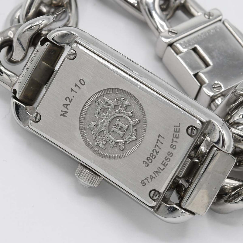 腕時計 稼働 HERMES エルメス NA2.110 ナンタケット クォーツ シルバー色文字盤 25k645-3