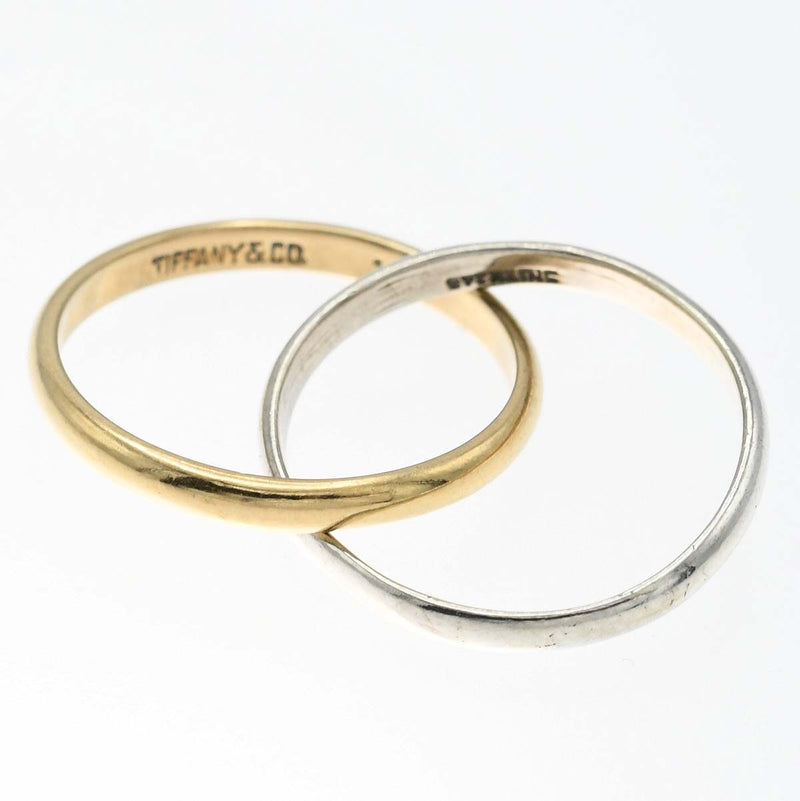 TIFFANY＆Co. ティファニー 2連リング 指輪 14K STARLING ゴールド シルバー 約9.5号 約2.5g アクセサリー レディース K275