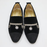 CHANEL シャネル G31651 オペラシューズ フラットシューズ ベロア 38 1/2 約25.5cm レディース ブラック 箱 H22499