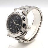 稼働 腕時計 Cartier カルティエ パシャC メリディアン GMT ビッグデイト W31049M7 自動巻き 黒色文字盤 M3795