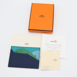 HERMES エルメス プティ アッシュ カードホルダー カードケース カバ かば パスケース 青系 箱有 H20086