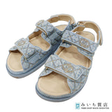 CHANEL シャネル ダッドサンダル デニム G36043 サイズ37C 24cm マトラッセ ステッチ 靴 袋 H21466