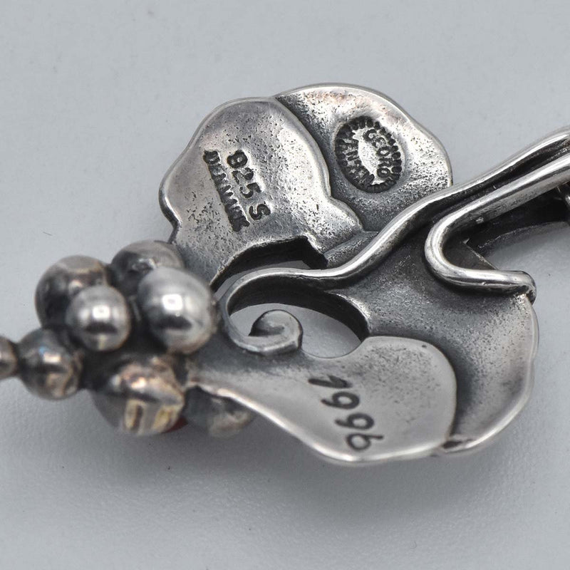 Georg Jensen ジョージジェンセン ネックレス イヤーペンダント 1996 葡萄 カーネリアン シルバー 925 約10.7g アクセサリー H8233-6