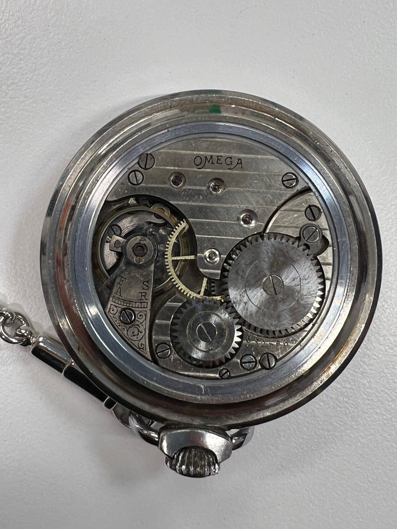 稼働 腕時計 OMEGA オメガ 懐中時計 100.426 スモセコ 手巻き 白色文字盤 ケース付き H20515