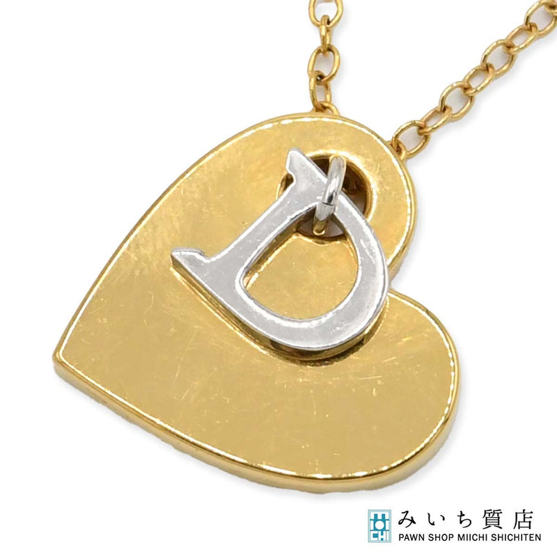 Christian Dior ディオール ネックレス GP ハート ネックレス 約7g アクセサリー 箱有 H11592