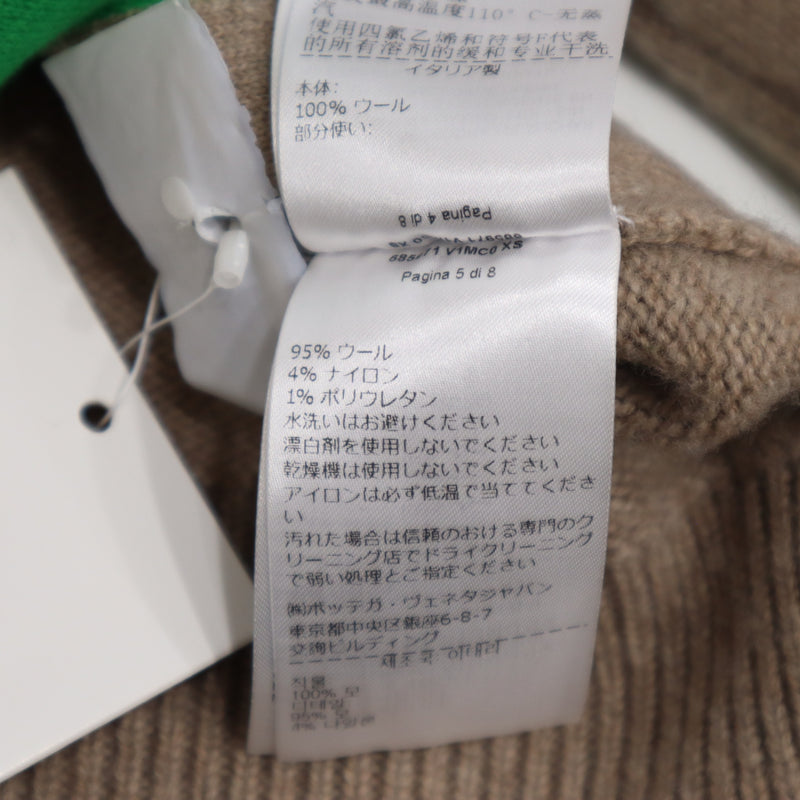 未使用 BOTTEGA VENETA ボッテガ セーター EPBV101546A XS ベージュ グリーン EPBV101546A ウール100％ 25k943-7