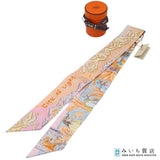 未使用 HERMES エルメス ツイリー City of Light シティ・オフ・ライト シルク100 オレンジ系 箱有 H22991