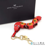 ANYA HINDMARCH アニヤハインドマーチ バッグチャーム ヘビ レッド ストラップ 箱クロス H23664