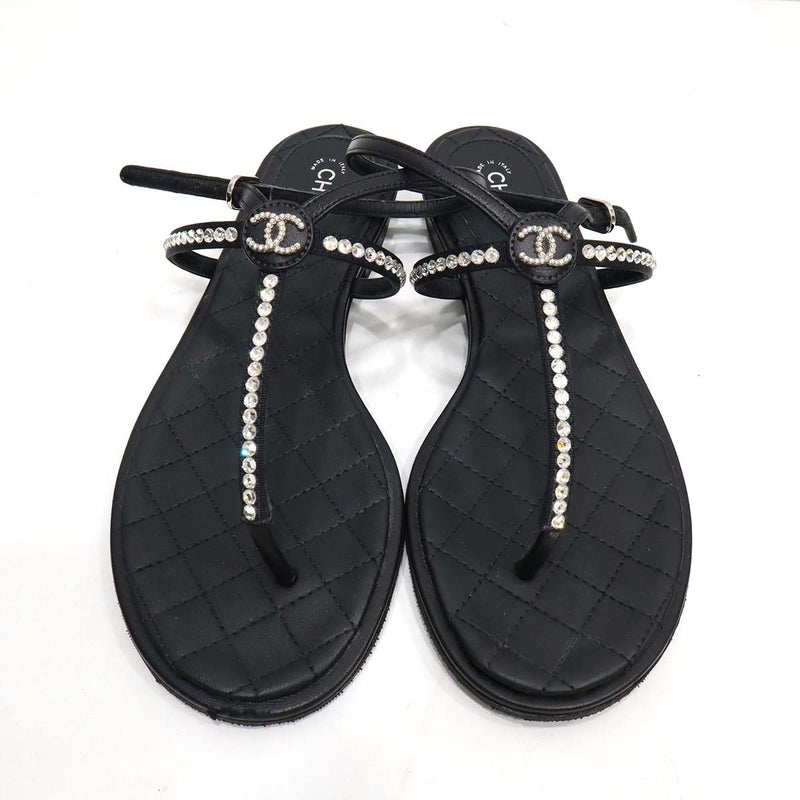 CHANEL シャネル サンダル ココマーク ラインストーン ストラップ