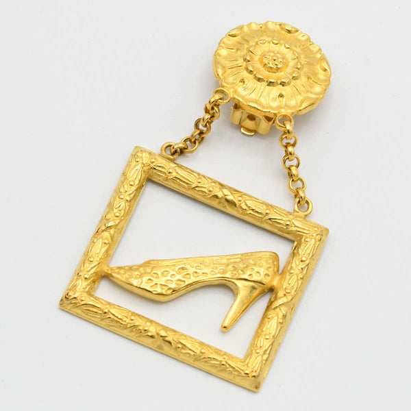 Salvatore Ferragamo フェラガモ イヤリング ゴールドカラー 約37.2g 花 靴 アクセサリー 22k394-2