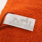 未使用 HERMES エルメス ミニタオル ハンカチ オレンジ コットン 箱有 25k627-15