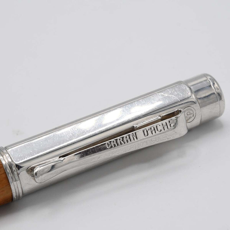 CARAN dACHE カランダッシュ K18 750 万年筆 F ウッド×メタルシルバー 文房具 筆記未確認 CARAN dACHE カランダッシュ