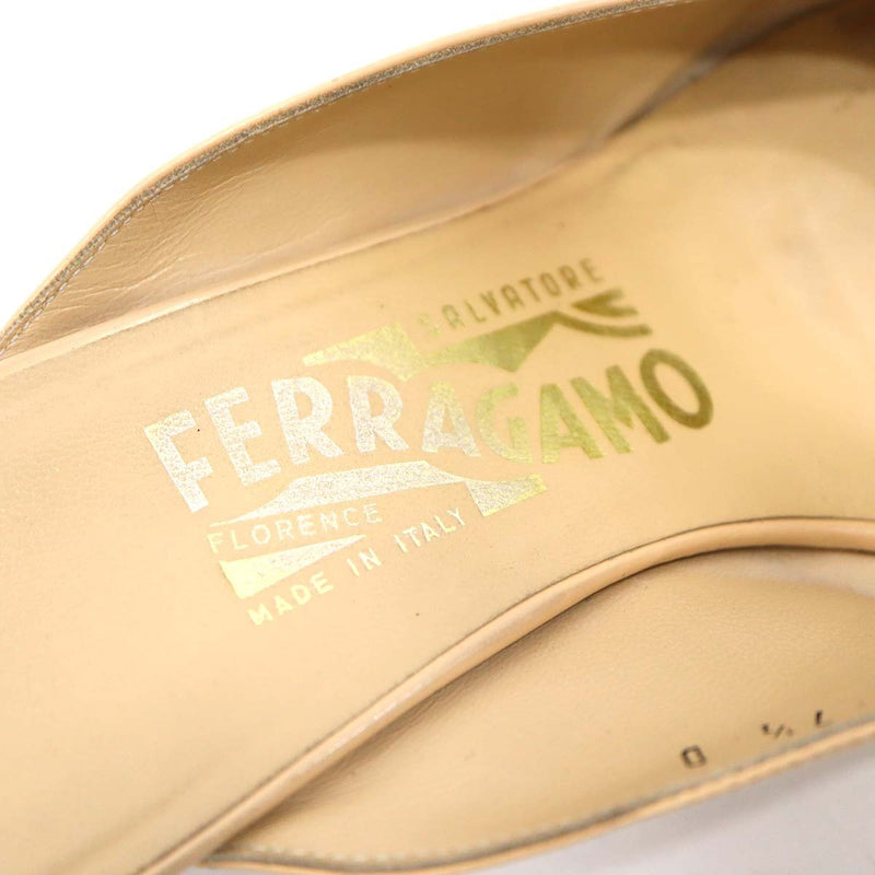 Salvatore Ferragamo フェラガモ ガンチーニ金具 ミュール サンダル ベージュ系 サイズ7 1/2 靴 24.5cm 箱有 H12688-2