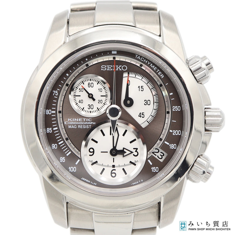 稼働 腕時計 SEIKO セイコー キネティック 7L22-0AC0 クロノグラフ