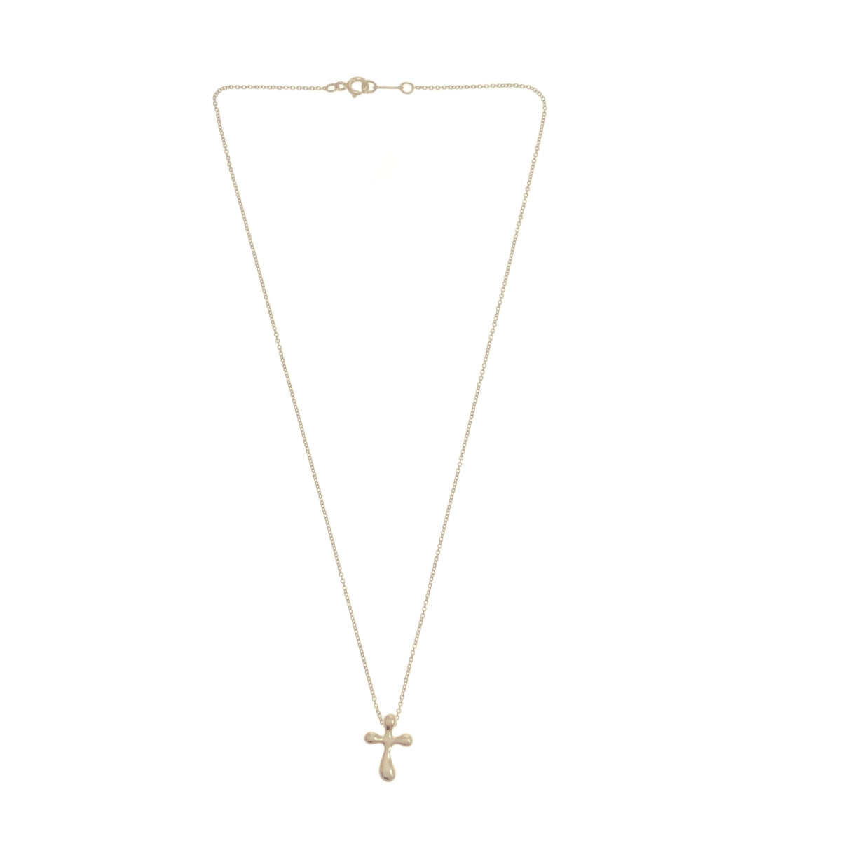 美品 ティファニー ティアドロップ スモール クロス ミニ シルバー ティファニー TIFFANY & Co. スモールクロス ネックレス