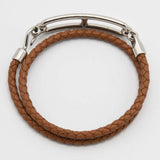 HERMES エルメス ルリ ドゥブルトゥール ブレスレット レザー ブラウン アクセサリー 袋箱 J165