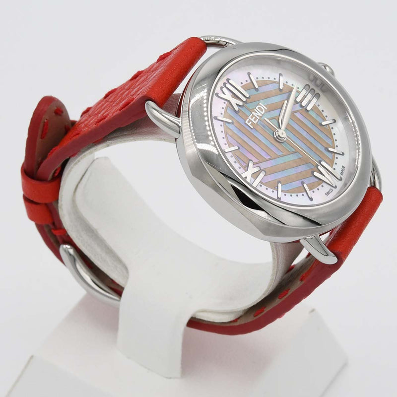 腕時計 稼働 FENDI フェンディ セレリア 80200-M クォーツ シェル文字盤 2025.11電池交換済 袋有 M4024