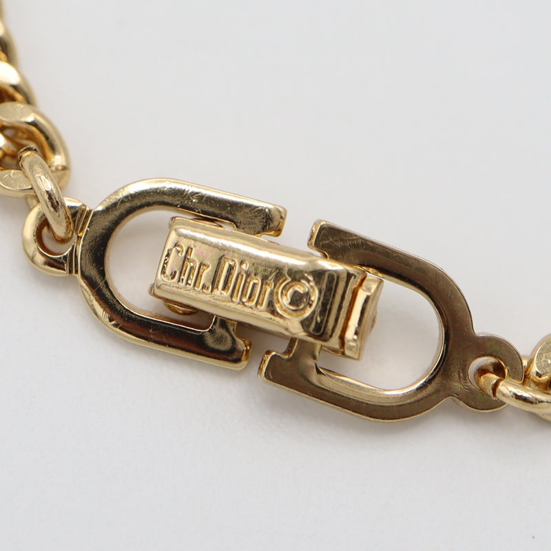 Christian Dior ディオール ブレスレット CDロゴ ラインストーン オーバル ゴールドカラー アクセサリー レディース M282-5