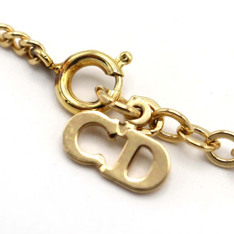 Christian Dior ディオール ネックレス CD ラインストーン ゴールドカラー 約7g アクセサリー M1993