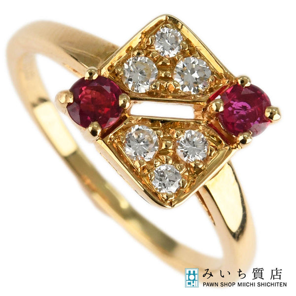 仕上済 Mauboussin モーブッサン ダイヤ ルビー リング 指輪 18kt ゴールド 約10.5号 約3.3g ジュエリー 箱有 H7126