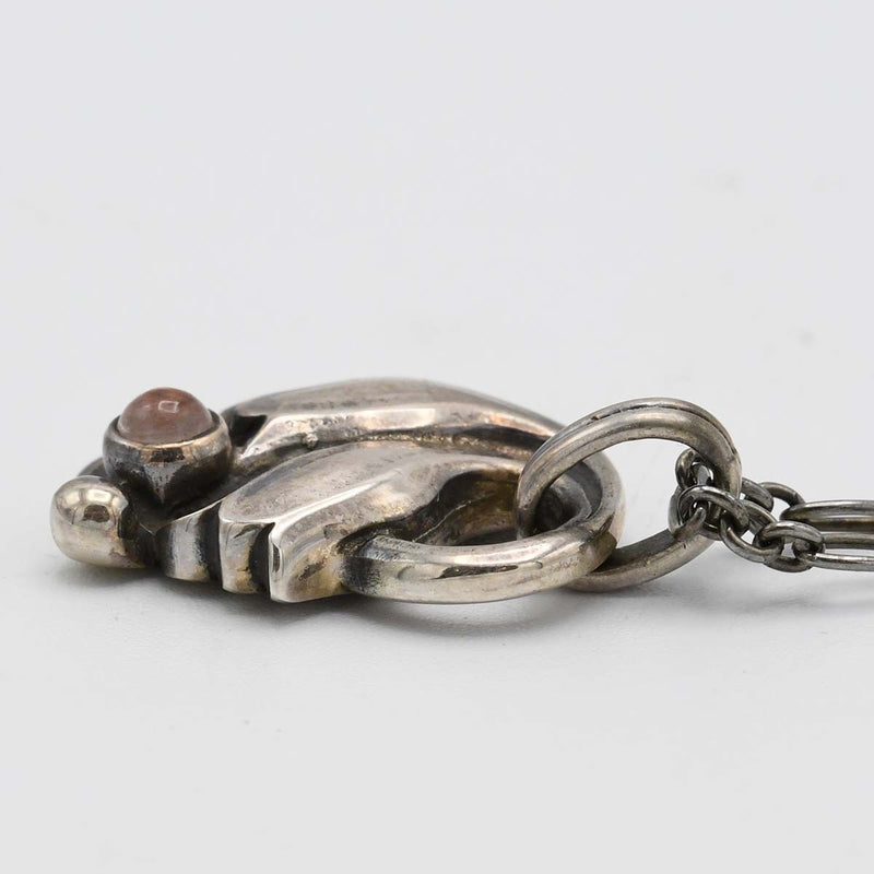 GEORG JENSEN ジョージジェンセン ネックレス 1999 イヤーペンダント ローズクォーツ 約13.4g アクセサリー yo687