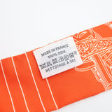 HERMES エルメス ツイリー BRIDES de GALA en fleurs 花柄 スカーフ シルク100 オレンジ ベージュ系 箱 H23501