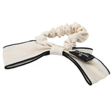 未使用 CHANEL シャネル シュシュ ロゴ リボン シルク100 ヘアアクセ アイボリー系 服飾小物 23k131-2