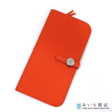 HERMES エルメス 長財布 ドゴンレクトヴェルソ ドゴンロング オレンジ バイカラー X刻印 H1002