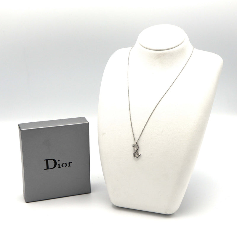 Christian Dior ディオール ネックレス CDロゴ シルバーカラー 約3.9g アクセサリー 箱 H9283