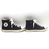 CHANEL シャネル ハイカットスニーカー 37 約23.5cm キャンバス ココマーク 靴 レディース H19647