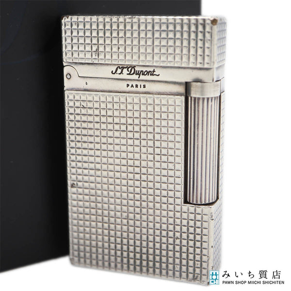 S.T.Dupont デュポン ガスライター ライン2 ダイヤモンドヘッド シルバーカラー 喫煙具 着火未確認 ケース有 eco1746