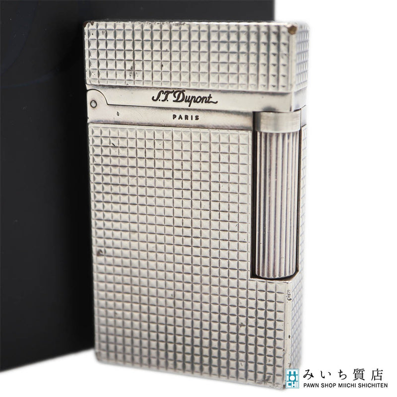S.T.Dupont デュポン ガスライター ライン2 ダイヤモンドヘッド シルバーカラー 喫煙具 着火未確認 ケース有 eco1746