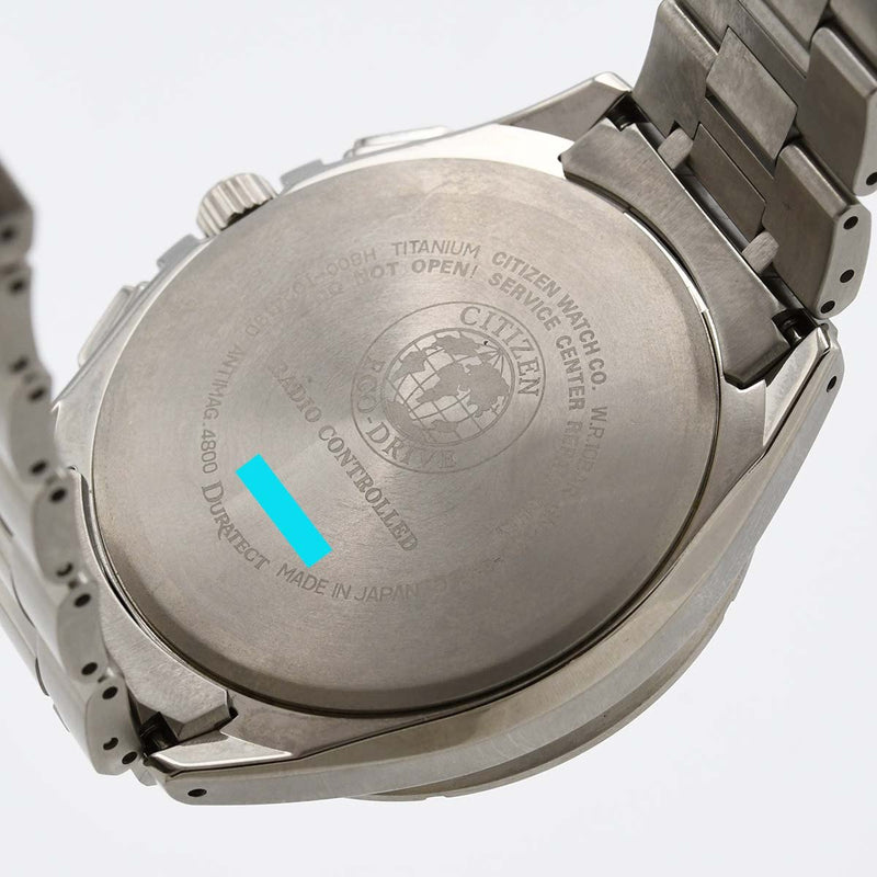 稼働 腕時計 CITIZEN シチズン H800-T024190 エコドライブ 電波時計 デイト グレー系文字盤 メンズ 20s585-1