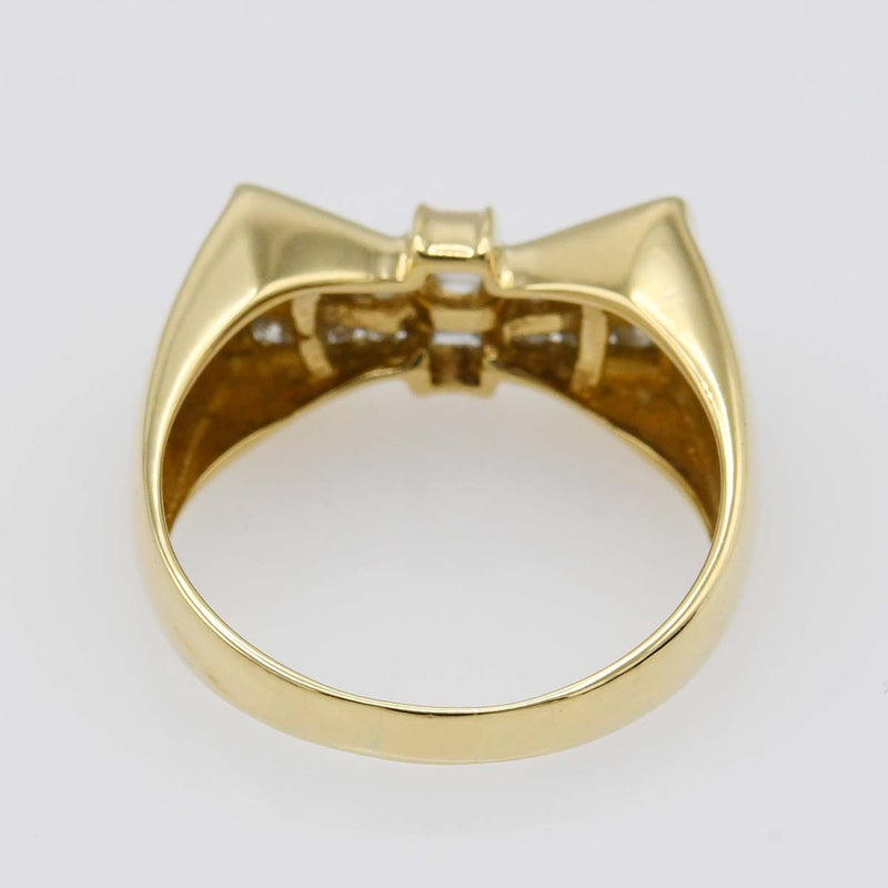 仕上済 Ponte Vecchio ポンテヴェキオ PV リング 15号 リボン アクセサリー 18K D0.53 約5.3g H615