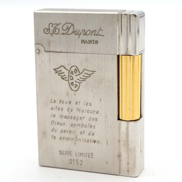 S.T.Dupont デュポン ガスライター メルキュール シルバー色×ゴールド色 喫煙具 着火未確認 ケース有 H7291