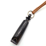 HERMES エルメス ホイッスル ネックレス ブラウン レザー ストラップ アクセサリー M4233