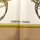 エルメス HERMES カレ90 LES VOITURES A TRANSFORMATION シルク スカーフ ベージュ M3058-2