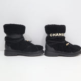 CHANEL シャネル ブーツ G35342 ムートンスノーブーツ 36 ブラック 箱 26k894-12