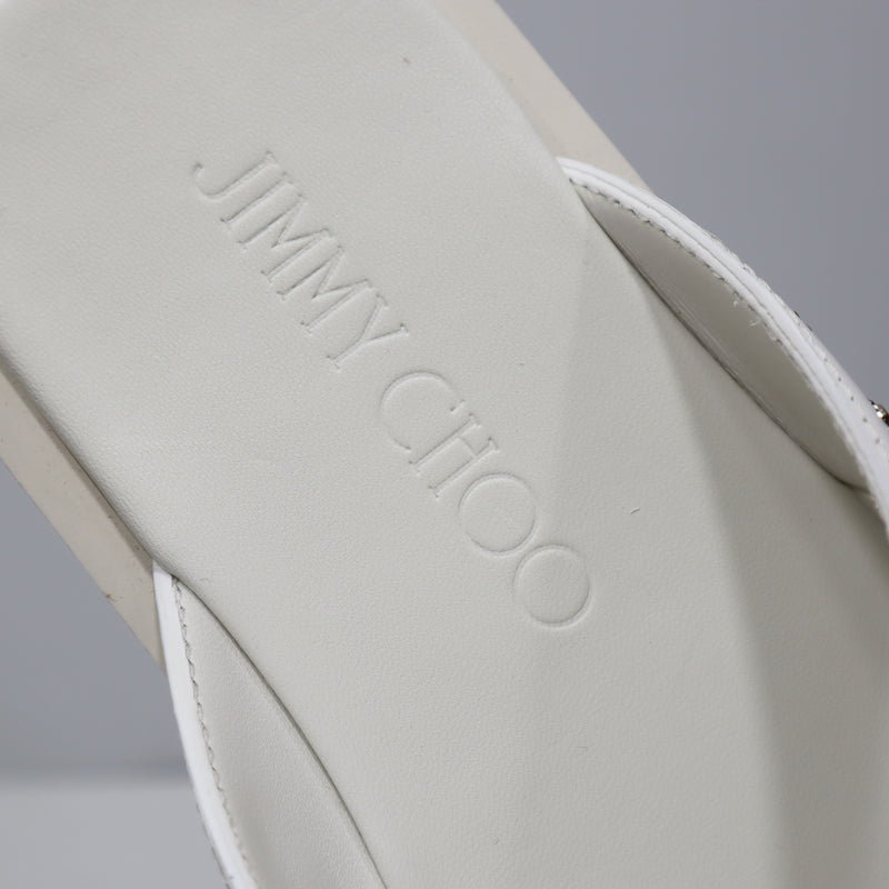 JIMMY CHOO ジミーチュウ サンダル PALMO パルモ スタースタッズサンダル 40 ホワイト 箱袋有 22s547-1