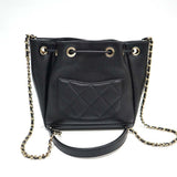CHANEL シャネル バケットバッグ チェーンショルダー ミニ ブラック AS2353 ソフトキャビアスキン ショルダーバッグ H17977